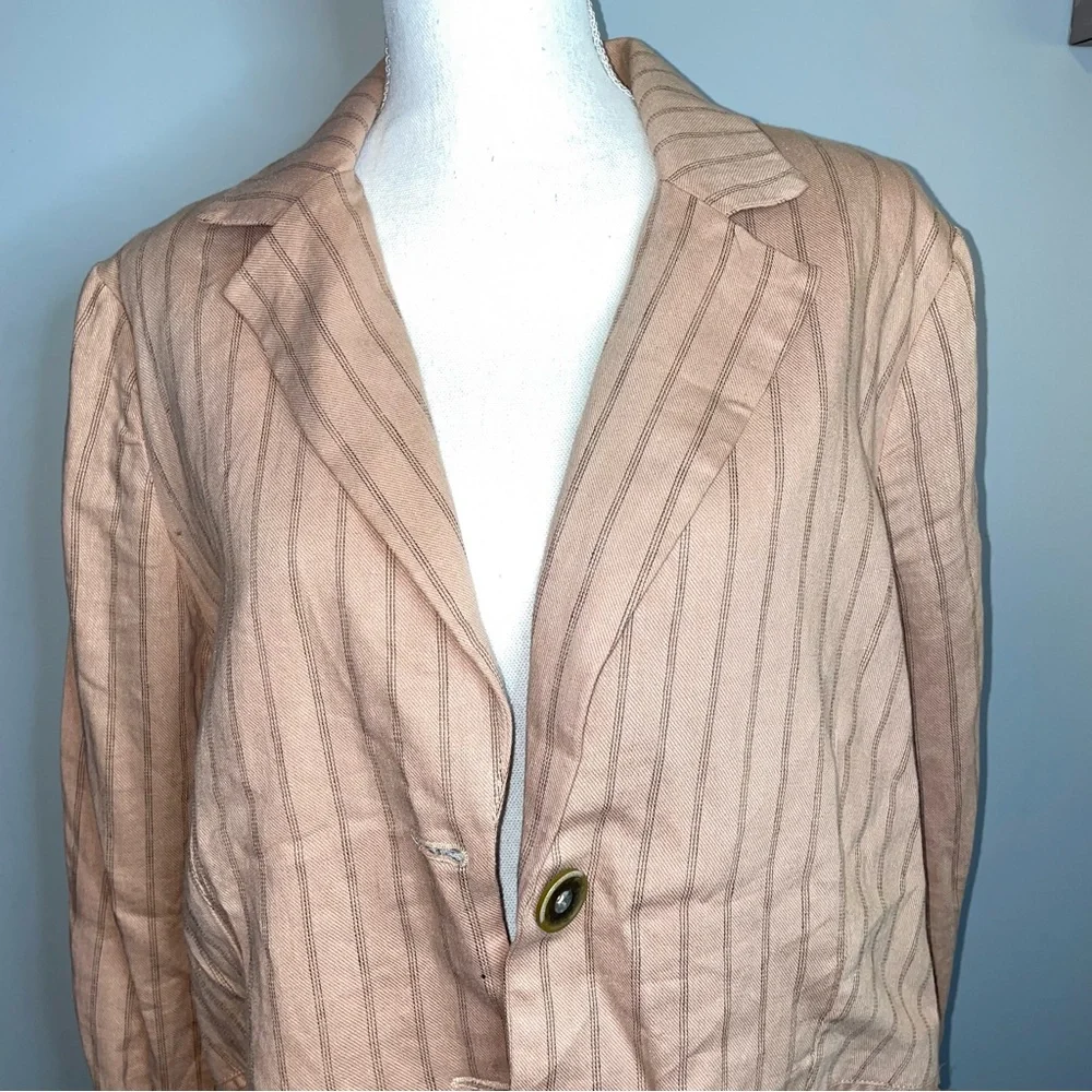 NWOT Free People We the Free Linen Blazer - Picture 3 of 9